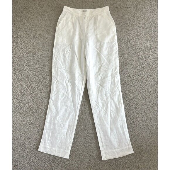 Rhythm Linen Pants White Trousers Lined Tailored Retails $80 - Picture 2 of 16